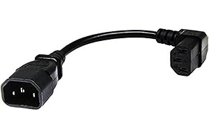 CERRXIAN 7.5In 20CM IEC 320 90 Grad C13 3 Pin Buchse an C14 3 Pin Stecker PDU Netzteil Verlängerungskabel für Computer LED HDTV Monitor und Scanner