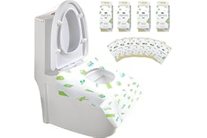 Naturezhen 40 Pezzi Copriwater Usa e Getta, Coprisedili WC Monouso Ecologico Antibatterico Universali, Biodegradabili in Carta, Impermeabili,Confezionati Singolarmente per WC Viaggio Ospedale Casa