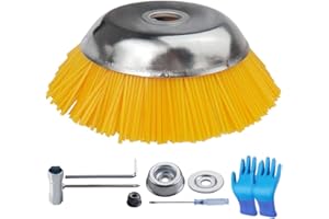 ANYINGKAI Unkrautbürste Nylon Freischneider,Unkrautbürste für Rasentrimmer,Motorsense Drahtbürste,Profi Unkrautbürste Freischneider,Wildkrautbürste,Freischneider Zubehör Jäten Drahtbürste (Gelb)