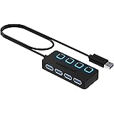SABRENT USB hub 3.2 Gen1, USB Adapter, USB Verteiler, USB 3 hub mehrfach verlängerung mit EIN/AUS-schaltern und langes Kabel,