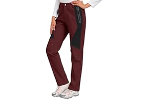 heekpek Pantalon Trekking Mujer Invierno Impermeables Pantalones Ski Pantalones Nieve Termicos Polar Forrado Aire Libre Pantalon para Senderismo Montaña Esqui
