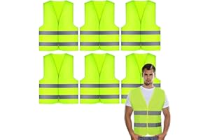 SALADOCY Gilet Ad Alta visibilità,6 Giubbotti di Sicurezza Antiforatura, per Cantiere, Conducenti,Addetti alla Pulizia,Assistenza Stradale e Altro Ancora