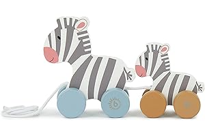 Bieco Holzspielzeug Baby Zebra - Hinterherzieh Tier zum Hinterherziehen - Holzspielzeug Baby ab 1 Jahr - Nachziehtier Holz Hinterherzieh Spielzeug ab 1 Jahr Spielzeug für 1 Jährige Nachzieh Spielzeug