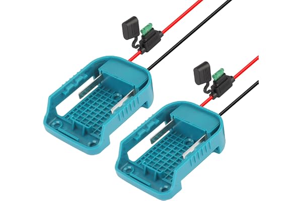 QUPERR 2-pack batteriadapter kompatibel med Makita 18V batteri | Med säkring och strömbrytare, kompatibel med Makita 18V batterier för DIY, arbetsbelysning och RC-projekt