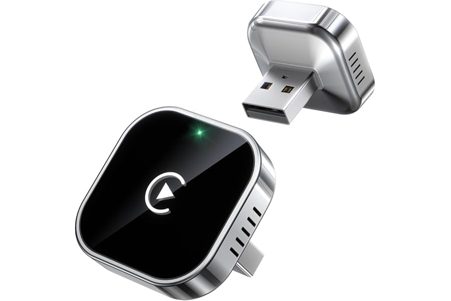 Jumpeak Wireless CarPlay Adapter Upgrade Wired CarPlay to Wireless, Mini USB Design for Cars with Built-in Wired CarPlay Plug and Play Easy Use Fast Stable Connection Car Play for iPhone