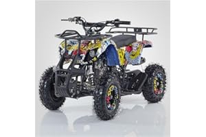 T-MOTO.IT #1 OFF ROAD LEADER Mini Quad M7B 50cc a Benzina – Quad a Benzina per Bambini, Motore 4 Tempi, Ruote 6 Pollici, Avviamento Elettrico, Veicolo Off-Road per Prima Esperienza (Multicolore)