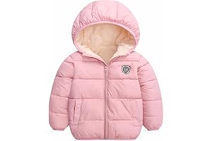 NAIYAFLY Baby Girls Boys Solid Winter Fleece Jacket Hooded Outerwear Toddler Kids Warm Padded Coat Clothing