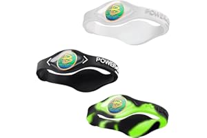 POWER·BALANCE Power Balance das Original, echtes Performance-Armband, Silikon-Gummi-Armbänder, Sportarmband für Männer und Frauen, Power-Armreifen, sicher, wasserdicht, leicht, langlebig, Größe M + M + L (M 19,0 cm
