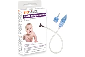 BIOSYNEX - Mouche Bébé Manuel - Mouche Bébé Par Aspiration - Aspirateur Nasal - 2 Tailles d'Embouts Réutilisables - Hygiénique - Débouche le Nez - Nouveau-nés, Bébés et Enfants