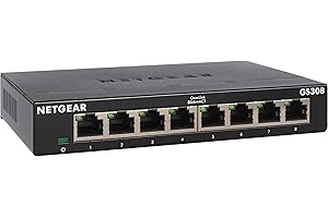 NETGEAR Switch Gigabit Ethernet no gestionado de 8 Puertos (GS308) | Plug and Play | Funcionamiento silencioso | Montaje en sobremesa o Pared