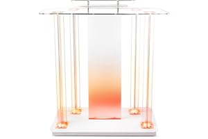 Gaonala Kirchen kanzel, 118.5cm Transparenter Acryl Rednerpult mit Rädern, Zylindrisches Stehpulte klares Rednerpult mit vertikaler Leseplattform für Kirchen,118.5cm x 90cm x 45 cm (1, Kreuzförmig)