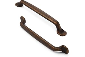 FURNIWARE Lot de 10 poignées de meuble vintage en laiton vieilli - Distance entre les trous : 160 mm - Pour cuisine, tiroir, placard de cuisine