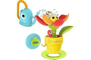 Yookidoo Toddler Baby Bath Toy (Ages 1-3) Pop-Up Bee Flower Sprinkler - Garden Adventure Set with Watering Can (Mold Free) Attach to Any Tub, Shower Fun for Bath time
