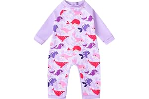 Ewbob Baby Swimming Warm Suit Girls Swimming Costume Long Sleeve Rash Guard Zipper Boys One Piece Swimsuit Bathing Suits