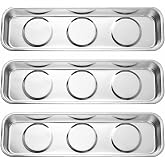 3 x Magnetic Trays for Nuts and Screws, Stainless Steel Magnetic Tray for Parts Tools Workshop Mechanics Metal Tools (22.5 x
