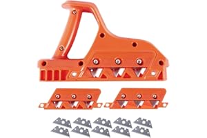 IXYHKB Pialla da Taglierina cutter con 45° e 60°, piallatrice per bordi in cartongesso con 20 lame taglierino di ricambio, tagliabordi in metallo per cartongesso 8-12 mm