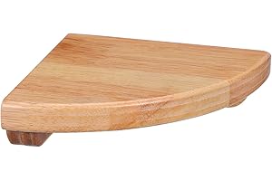 Alipis Étagère d’Angle Flottante en Bois Chêne – Tablette Murale 1/4 de Cercle 15cm Rayon, Style Rustique Arrondi pour Haut-Parleurs, Livres et Décorations – Corner Shelf Rangement Murale