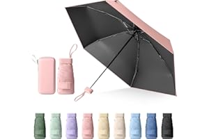 Sykrawki Mini Regenschirm, Reise-Regenschirm, Kleiner UV-Regenschirm, Winddichter Regenschirm Mit Kapselhülle, Tragbarer Taschenschirm Für Männer Und Frauen
