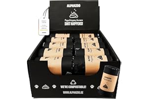 alphazoo Worki na psie odchody dla psów, biodegradowalne, 600 szt. - bardzo odporne na rozerwanie, szczelne i kompostowalne, ekologiczne worki na odchody dla psów na rolkach, torebki dla psów