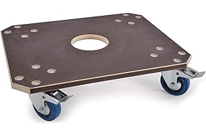 RIGGATEC Chariot à roulettes de 450 kg | Aide au transport pour charges lourdes de haute qualité | Support roulant de 60 x 50 cm | Chariot anti-glisse avec plaque sérigraphique 21 mm |Socle Roulant avec frein