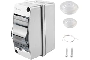 Nizirioo Boîte à fusibles étanche saillie - Petit distributeur - Montage saillie - 1 rangée - 2 modules - Ip65 - Armoire distribution En saillie - Pour les communications électriques - Pièces humides