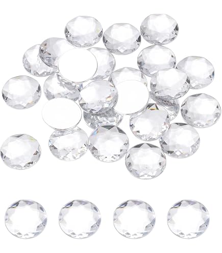50Pcs 30mm Acrylic Rhinestones - Self-Adhesive Round Gems For DIY Crafts, Costumes, Decor, Clear Crystal Stick-On Jewels - View #7