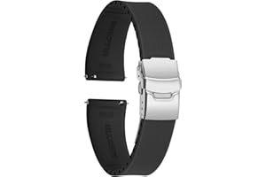 ULLCHRO Bracelets de Montre en Caoutchouc Fluoré, Bracelet de Remplacement pour Hommes, Silicone à Dégagement Rapide, Bracelet pour Montre