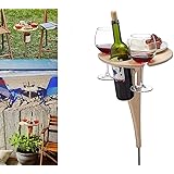 Weintisch im Freien Tragbarer Picknicktisch im Freien, Weintisch Im Freien Mit Flaschenhalter, Picknicktisch Aus Holz, Terras