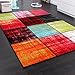 Kids' Rug - Squared Design - Multicoloured - Mottled Red Pink Green Blue, Size:160x220 cm