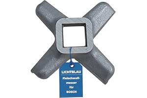 ‎LICHTBLAU LICHTBLAU Messer Einsatz 620949 00620949 für Bosch Fleischwolf I Kreuzmesser passend für MUM4, MFW15 und MUM5 028887 I Fleischwolfmesser I Ersatzteil Fleischwolf Bosch I Zubehör Küchenmaschine