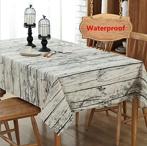 YYHSO Waterproof Cotton Linen Tablecloth Japanese Style Wood Grain Rectangle Dining Table Desktop Cover cloth , 70*70cm