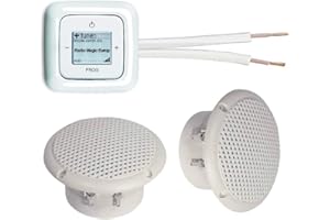 EBROM'S BJ SETS Busch Jäger Unterputz iNet (Internet) Radio Unterputzradio 8216 U (8216U) alpinweiß Komplett-Set Reflex SI + 2 x Deckenlautsprecher (Feuchtraum/Badezimmer) + 20 m Lautsprecherkabel