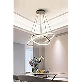 Rings Modern Tasarım - Yatak Odası - Salon - &Ccedil;ocuk Odası - Mutfak Beyaz Led 2 Li Avize (Gri)