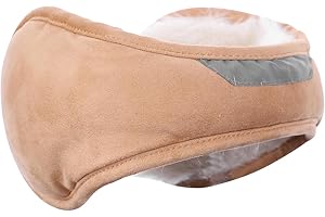 GNEGNI LIFE Ear Muff Men, Winter Warm Plush Ear Covers with Reflective Stripe Unisex Ear Warmer for Men Women Running Cycling Skiing