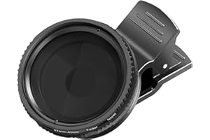 NEEWER 37mm Clip On ND2-ND400 Handy Kamera Objektiv Filter Kit: Einstellbarer Neutraldichtefilter mit Telefonclip Kompatibel mit iPhone 16 15 14 Pro Max Samsung Android Smartphones iPad und mehr