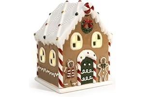 SALUBRITO Christmas Electric Wax Melts Burner For Winter, Ceramic Xmas Oil Burner For Essential Oils, Wax Burner for Wax Melts, Home, Bedroom, Wax Warmer Gift, Gingerbread & Candy House