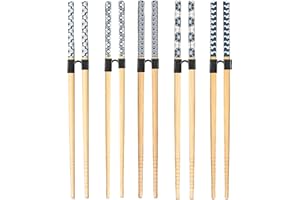 Cosmeria Juego de Palillos para Principiantes, Incluye 5 Palillos de Entrenamiento Reutilizables y 5 Ayudas para Palillos, Fáciles de Usar para Adultos y Niños