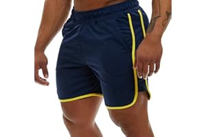 Genfien Short Sport Homme Course à Pied Léger Sport Shorts Séchage Rapide avec Poche Leggings de Sport