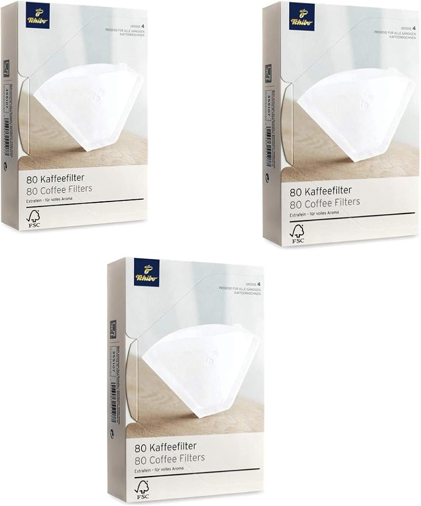 Tchibo 4 Numara (Büyük Boy) Filtre Kahve Kağıdı 3 x 80'li Beyaz