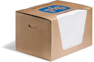 New Pig MAT440 PIG Oil Mat, 83.6 L Absorbency, 51 cm Length x 38 cm Width, 100 Pad/Dispenser, White (Pack of 100)