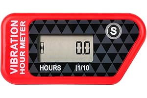 Jayron JR-HM016B LCD Jauge de Compteur Horaire Numérique sans Fil par Vibration Activée,pour Toutes Les Machines Vibrantes,Compresseur d'air,Générateur,Jet Ski,Tondeuse à Gazon,Tronçonneuse