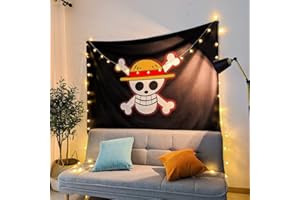 tshy One Piece Tapisserie Multicolore Anime Tenture Murale pour Fête Garçons Chambre Décoration Cadeau D'anniversaire 95x73CM (E)