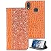 Produktbild ToMoYi Hülle für Huawei P Smart+, Luxus Glitzer Schutzhülle PU Leder Flip Brieftasche Handyhülle mit Magnetschnalle Kartensteckplatz und Standfunktion Etui Handschlaufe Kartenfach für Huawei P Smart+