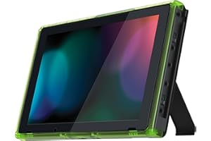 eXtremeRate Coque Cadre Customisé pour Nintendo Switch Console, Shell Cadre de Remplacement pour Nintendo Switch Console, avec Bouton Volume Power Plateau, Vert Transparent