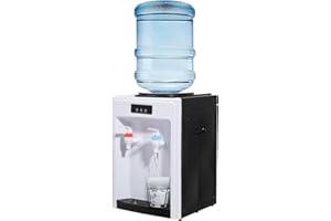Charocean 550W Elektrischer Wasserspender mit Kühlung Kalt-warm Mini Wasserspender für Den Haushalt 220 V Water Dispenser Kaltwasserspender Wasser Spender (Schwarz und Weiß)