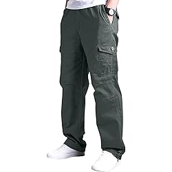 Pantalon Cargo Homme Décontracté - Tissu 100% Polyester Léger - Coupe Droite, 4 Poches (dont 2 Cargo) | Pour Travail, Loisirs, Quotidien