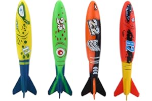 VGEBY 4 sztuki Torpedo Toys, Zabawki wodne Nurkowanie Zabawki do nurkowania Basen Toypedo Bandits Podwodne zabawki do nurkowania