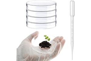 ZLXFT Placa de Petri de Plástico,Placas de Petri,Placas De Petri Redondas,Placas de Petri 90mm,Utilizadas En Laboratorios, Biología,Microbiología,Recipiente de Cultivo con Pipeta 3 ml