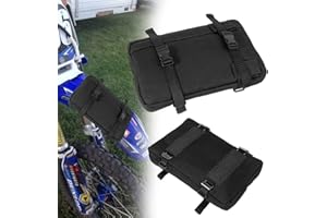 Oldbones Motorcycle Bag, Universal Front Fender Tool Bag for Dirt Bike, Dual Sport, Motocross Enduro, 4L, Black, Solid, Adjustable Straps, Hook Mount, 7.3" W x 11" L