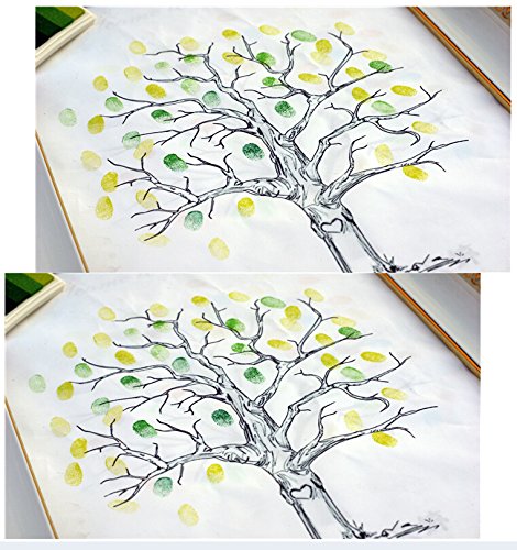 SwirlColor Alternative Gästebuch Hochzeits-Fingerabdruck-Baum-Fingerabdruck-Baum Gästebuch Mit Stempelkissen - 3